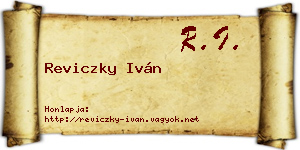Reviczky Iván névjegykártya